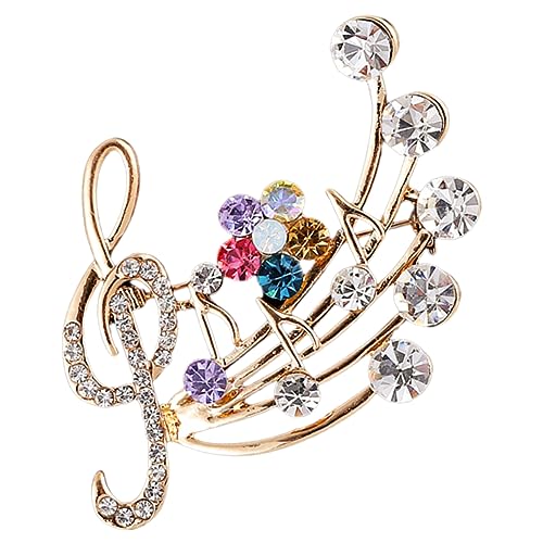 MOBUTOFU Musiknoten Brosche Legierung mit Strasssteinen Anstecknadel für Damen für Pullover und Mäntel für Partys und Besondere Anlässe von MOBUTOFU