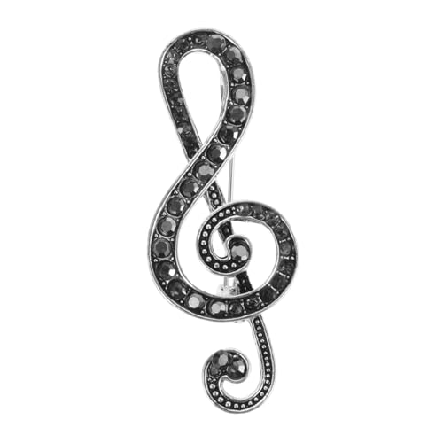 MOBUTOFU Strassbrosche Für Frauen Musiknote Kragen Schmuck Note Brosche Festival-anstecker Feiertags-anstecker Brustanstecker Party-brosche von MOBUTOFU
