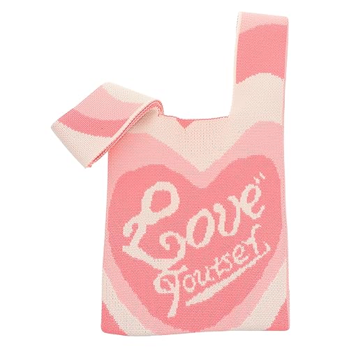 MOBUTOFU Strickhandtasche Damen Gehäkelte Schultertasche Robuste Tote Bag mit Modischem Design Vielseitig für Alltag Geeignet für Frauen und Mädchen von MOBUTOFU