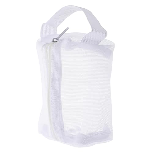 MOBUTOFU Tragbare Netz Make up Tasche Mit Reißverschluss Großer Kosmetik Organizer in Weiß Atmungsaktiv Für Lippenstift Und Pinsel Kleiner Reise Tasche Für Damen von MOBUTOFU