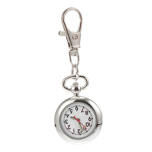 MOBUTOFU Tragbare Runde Taschenuhr mit Schlüsselring Leichter und Langlebiger Anhänger für Krankenschwestern Studenten und Praktische Alltagsnutzung Einzigartiges Design Einfach zu Tragen von MOBUTOFU
