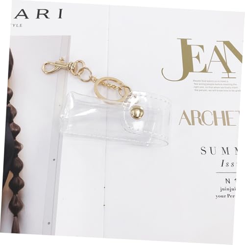 MOBUTOFU Transparente Lippenstift Organizer Tasche mit Schlüsselanhänger Langlebiger Lippenbalsam Halter für Handtasche Praktischer Lippenpflege Beutel für Frauen und Mädchen Kompakt und von MOBUTOFU
