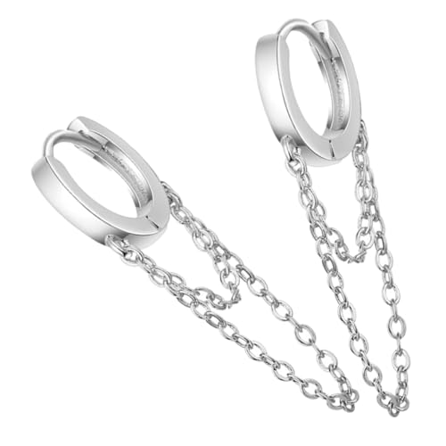 MOBUTOFU Ohrringen Für Mädchen Und Frauen Ohrclips Mit Sicherheitsnadel Und Kette-design Clip-ohrschmuck Für Party Und Festlichkeiten Bequeme Ohrringe Ausziehen von MOBUTOFU