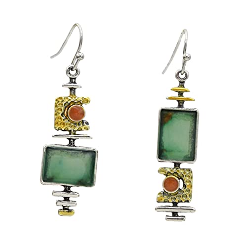 MOBUTOFU Türkisfarbene Vintage Ohrringe Damen Kreative Legierungs Ohrringe Langlebige Tropfenförmige Ohrhänger Ohrschmuck Geeignet für Alltag und Besondere Anlässe von MOBUTOFU