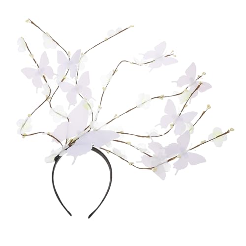 MOBUTOFU Dekoratives Stirnband Haarband Mit Schmetterlingsmotiv Blumenmuster Haarband Für Damen Party-accessoire Festlicher Stil von MOBUTOFU
