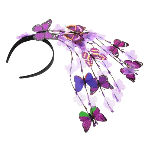 MOBUTOFU Bunte Stirnbänder für Frauen Schmetterlingskostüm dekorative Haarspange für Damen Regenbogen-Haarschmuck modisches Stirnband von MOBUTOFU