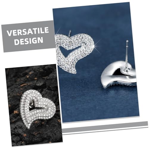 MOBUTOFU Herz Ohrringe Mit Strass Damen Modeschmuck Ohrstecker Hochzeit Hochzeitsgast Schmuck Für Frauen Ohrringe Elegante Für Damen von MOBUTOFU