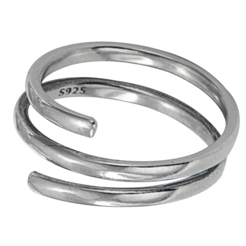 MOBUTOFU Verstellbarer Offener Silberring Damen Daumenring Ästhetischer Fingerring Modisch Geschenkidee Elegant für Frauen und Freunde von MOBUTOFU