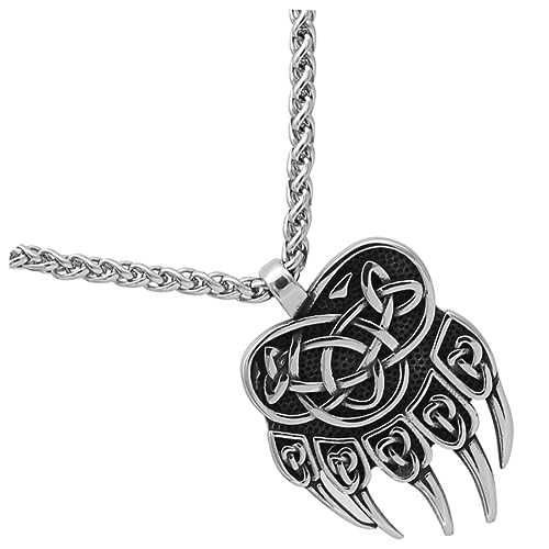 MOBUTOFU Viking Halskette Herren Anhänger Bärenklaue Nordic Style Charm Kette Modisches Schmuckstück für Männer von MOBUTOFU
