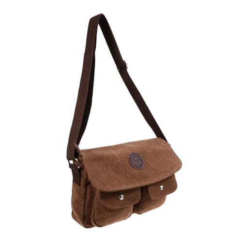 MOBUTOFU Vintage Canvas Umhängetasche Herren Leichte Messenger Bag Schultertasche für Arbeit Business Reise Modische Herrentasche Portable Alltagstasche von MOBUTOFU