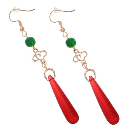 MOBUTOFU Vintage Chinesische Wasserfall Ohrringe mit Roten Edelsteinen Tropfenförmige Creolen im Antiken Stil Langlebige Metallohrringe für Damen Traditionelles Cheongsam Zubehör und MOBUTOFU Vintage Chinesische Wasserfall Ohrringe mit Roten Edelsteinen Tropfenförmige Creolen im Antiken Stil Langlebige Metallohrringe für Damen Traditionelles Cheongsam Zubehör und von MOBUTOFU