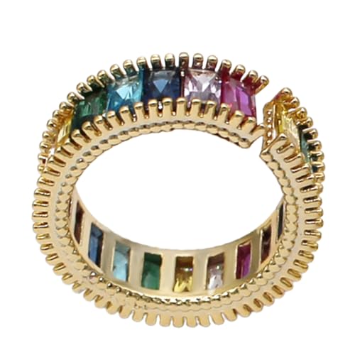 MOBUTOFU Vintage Offener Regenbogenring Damen Verstellbar Bunter Zehenring Modisch Eleganter Schmuck für Frauen Mädchen von MOBUTOFU