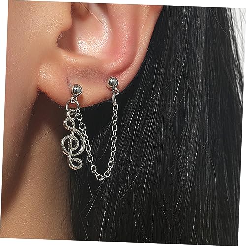 MOBUTOFU Damen-kettenohrringe Mit Musiknote Doppel-piercing-ohrringe Mode-ohrschmuck Für Damen Einfach Und Schickes Design Dekorativ Und Langlebig von MOBUTOFU