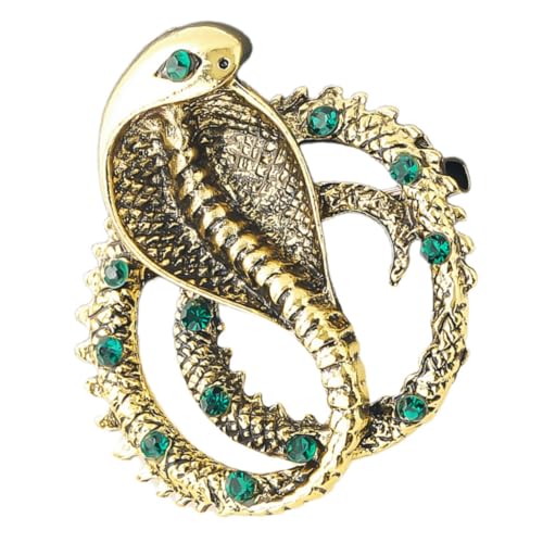 MOBUTOFU Vintage Schlangen Brosche Damen Pin aus Langlebiger Legierung mit Funkelnden Strasssteinen Sicherer Verschluss Verformungs und Farbbeständig Dekorativer Anstecker für Rucksäcke von MOBUTOFU