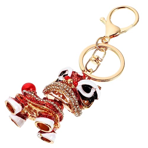 MOBUTOFU Dekorativer Schlüsselanhänger Traditioneller Chinesischer Löwe Kleiner Für Handtaschen Autoschlüssel von MOBUTOFU