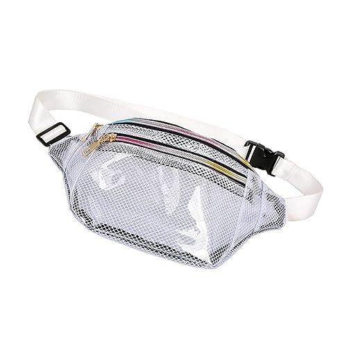 MOBUTOFU wasserdichte PVC Bauchtasche Für Damen Halbtransparente Umhängetasche Mit Reißverschlüssen Praktische Handyhalterung Für Sport Reisen Laufen Und Freizeit von MOBUTOFU