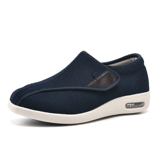 Damen Breite Wanderschuhe Einstellbare Ältere Edema Geschwollene Füße Schuhe Outdoor Anti Slip Ältere Sneaker Für Frauen,Blau,41 EU von MOCINNA