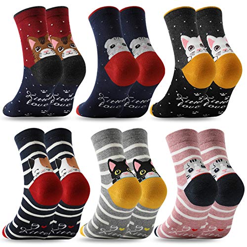 MOCOCITO 6 Paar Socken aus Baumwolle Thermal Socken Cartoon Süße Design Socken Süße Karikatur Tiere Damen Socken für Mädchen, EU Größe 35-42 MOCOCITO 6 Paar Socken aus Baumwolle Thermal Socken Cartoon Süße Design Socken Süße Karikatur Tiere Damen Socken für Mädchen, EU Größe 35-42 von MOCOCITO