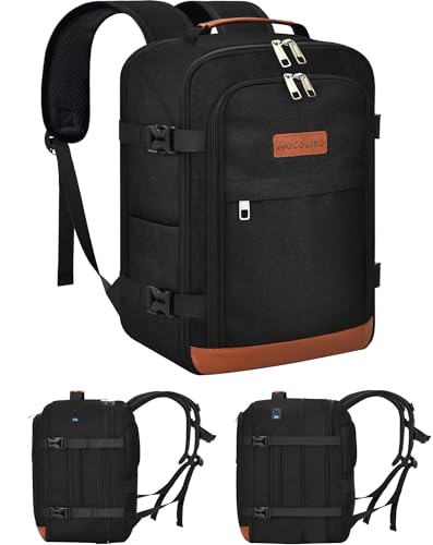 MOCOCITO Handgepäck Rucksack 40x30x20 für Flugzeug Handgepäck 40x30x25 für Eurowings Erweiterbar 30L Klein Reiserucksack Tasche Laptop Rucksack mit USB Ladeanschluss Cabin Bag für Herren Damen von MOCOCITO