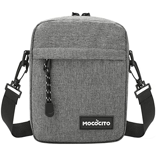 MOCOCITO Umhängetasche, Schultertasche für Herren, Kuriertasche aus Nylon, Messenger Bag für Tägliches Leben Reise(Grau) von MOCOCITO