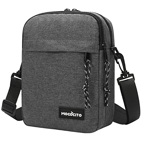 MOCOCITO Umhängetasche, Schultertasche für Herren, Kuriertasche aus Nylon, Messenger Bag für Tägliches Leben Reise(Groß-Grau) von MOCOCITO