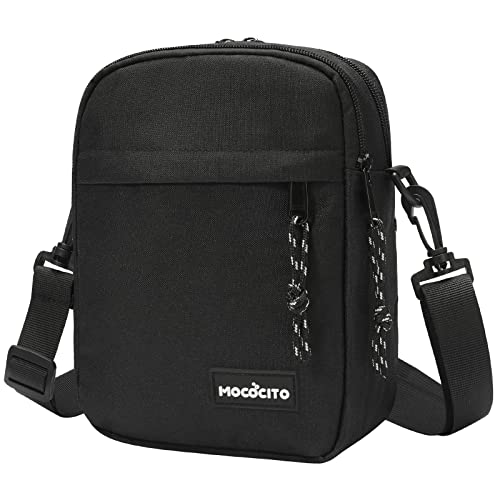 MOCOCITO Umhängetasche, Schultertasche für Herren, Kuriertasche aus Nylon, Messenger Bag für Tägliches Leben Reise(Groß-Schwarz) von MOCOCITO