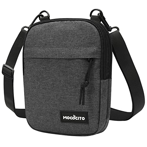 MOCOCITO Umhängetasche, Schultertasche für Herren, Kuriertasche aus Nylon, Messenger Bag für Tägliches Leben Reise(Mittel-Grau) von MOCOCITO