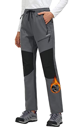 MOCOLY Damen Wanderhose Winter Fleece Gefütterte Warm Trekkinghose Softshellhose wasserdichte Thermo Outdoor Hosen Skihose Schneehose Jagdhose Funktionshose Arbeitshose mit Taschen Grau XXL MOCOLY Damen Wanderhose Winter Fleece Gefütterte Warm Trekkinghose Softshellhose wasserdichte Thermo Outdoor Hosen Skihose Schneehose Jagdhose Funktionshose Arbeitshose mit Taschen Grau XXL von MOCOLY