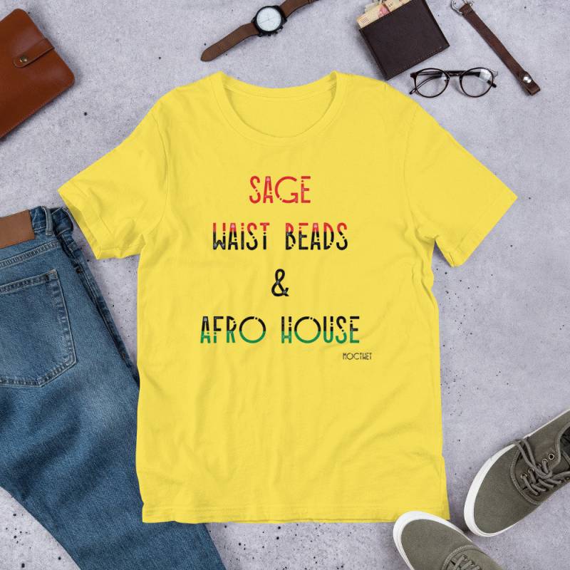 Salbei, Taille Perlen Und Afro Musik Unisex Shirt Salbei, Taille Perlen Und Afro Musik Unisex Shirt von MOCTWETLLC
