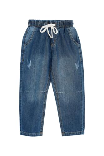 MODJEANS Jeans Jungen - Größe 98, 3-4 Jahre - 100% Baumwolle mit Elastischem Bund und Kordelzug - Jeanshose für Kinder - Dunkelblau von MOD