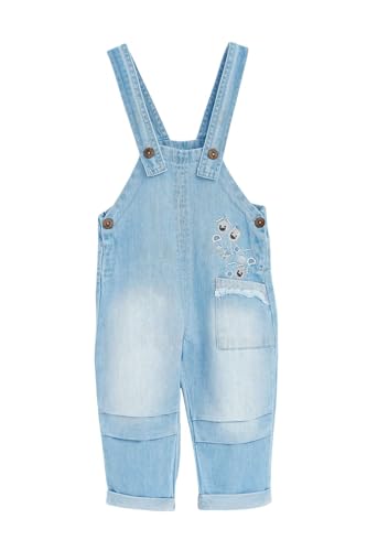 MODJEANS Jeans Latzhose Kinder - Größe 86, 18-24 Monate - 100% Baumwolle mit Seitentasche - Overall für Jungen und Mädchen - Hellblau von MOD