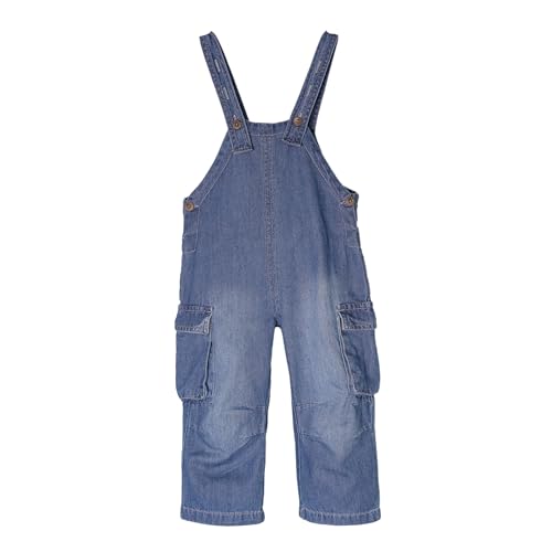 MODJEANS Jeans Latzhose Kinder – Größe 98, 3-4 Jahre – 100% Baumwolle mit Zwei Cargo-Seitentaschen – Overall für Jungen und Mädchen - Dunkelblau von MOD