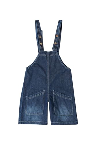 MODJEANS Jeansshorts Latzhose Mädchen - Größe 122, 7-8 Jahre - 100% Baumwolle mit Unteren Taschen - Overall für Mädchen - Dunkelblau von MOD