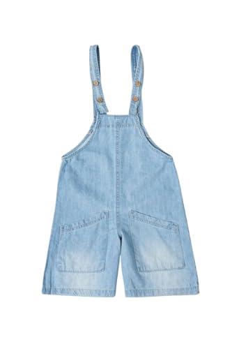 MODJEANS Jeansshorts Latzhose Mädchen - Größe 122, 7-8 Jahre - 100% Baumwolle mit Unteren Taschen - Overall für Mädchen - Hellblau von MOD