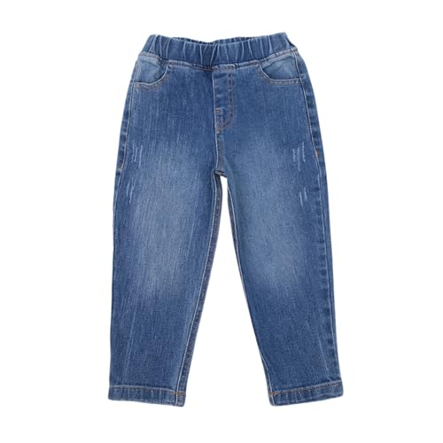 MODJEANS Kinder Jeans - Größe 122, 7-8 Jahre - 100% Baumwolle mit Elastischem Bund - Jeanshose für Jungen - Dunkelblau von MOD