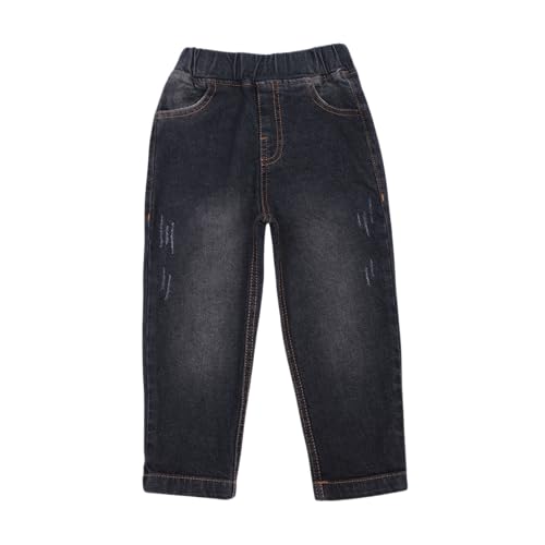 MODJEANS Kinder Jeans - Größe 122, 7-8 Jahre - 100% Baumwolle mit Elastischem Bund - Jeanshose für Jungen - Schwarz von MOD
