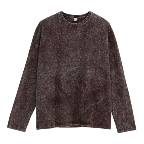 MODJEANS Langarm Pullover Herren – Größe 3XL, Cappuccino – 100% Baumwolle Sweatshirt im Vintage Stone Washed Look von MOD