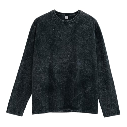 MODJEANS Langarm Pullover Herren – Größe M, Dunkelblau – 100% Baumwolle Sweatshirt im Vintage Stone Washed Look von MOD
