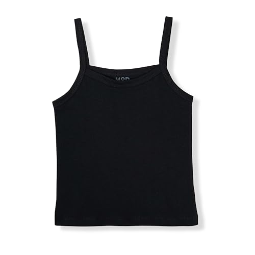 MODJEANS Mädchen Unterhemd, 100% Baumwolle – Größe 134, Schwarz – Spaghettiträger Top, Atmungsaktiv & Bequem von MOD