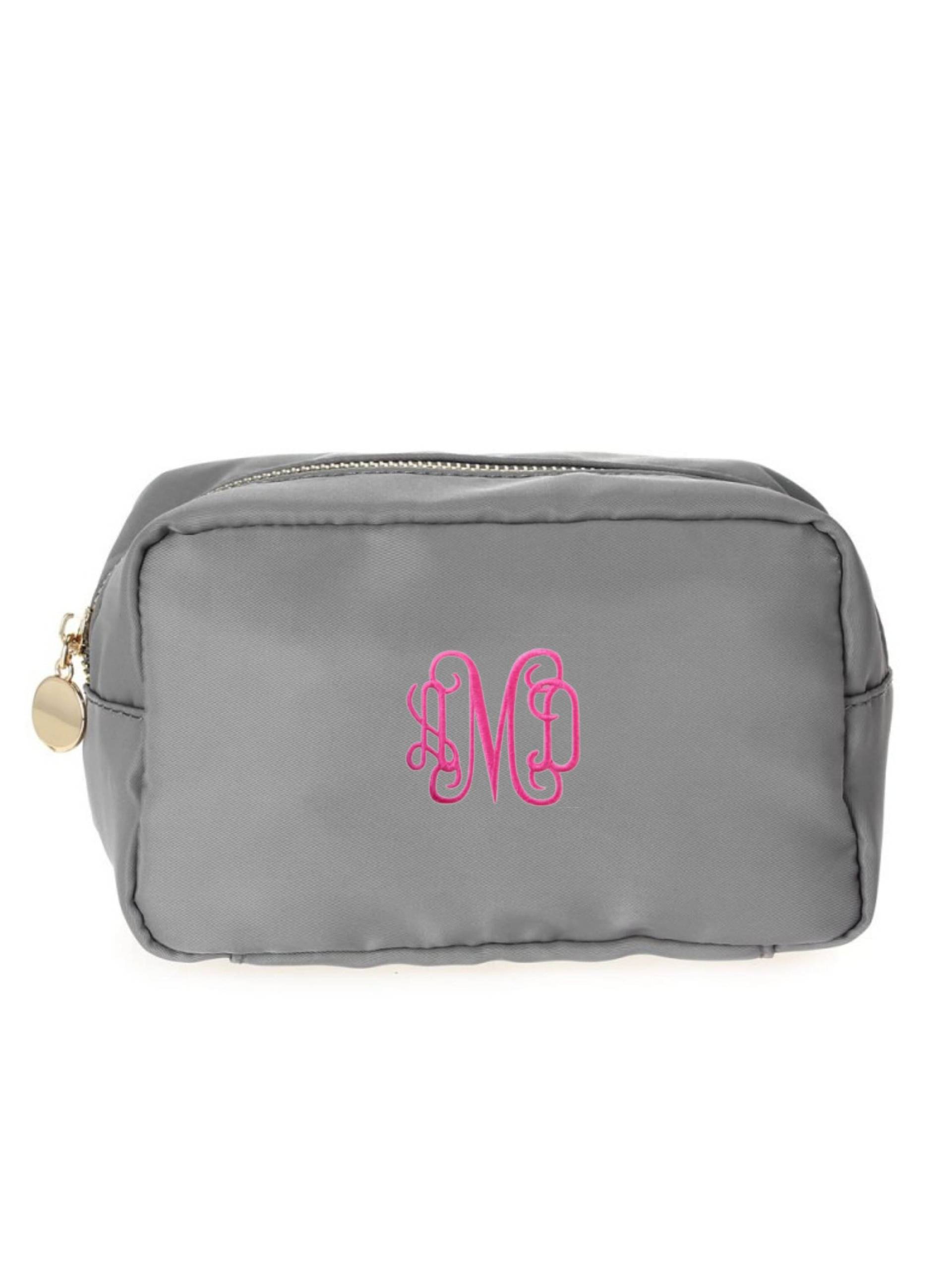 Personalisierte Bestickte Nylon Kosmetiktasche Monogramm Make-Up-Tasche von MODAEMB