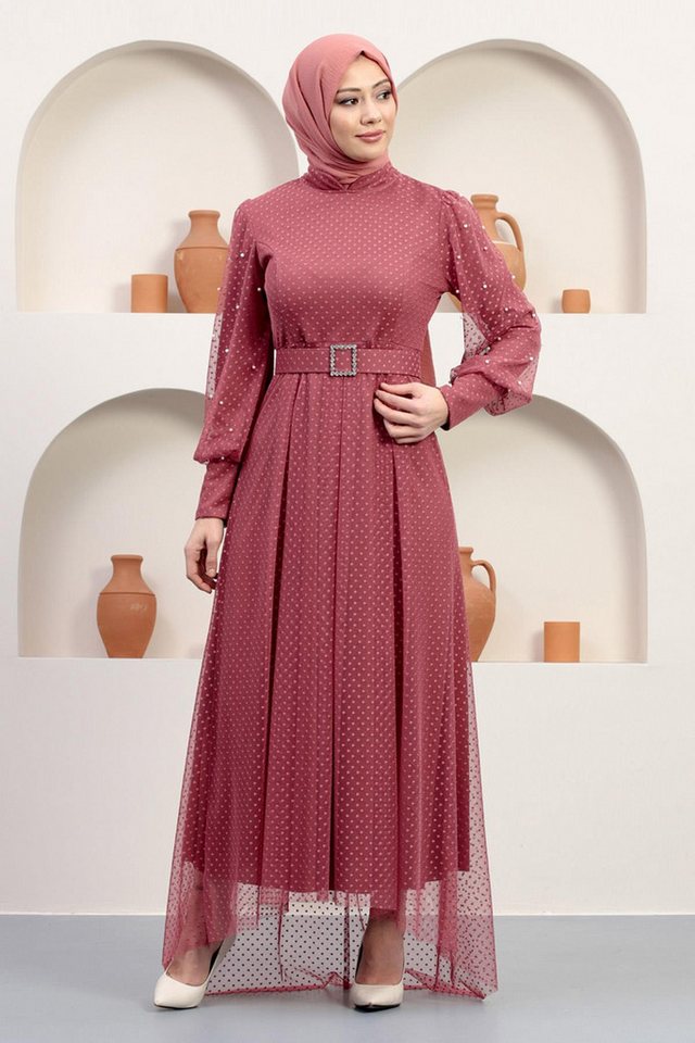MODAMİHRAM Abendkleid Abendkleid mit Tüll und Steinverzierungen von MODAMİHRAM