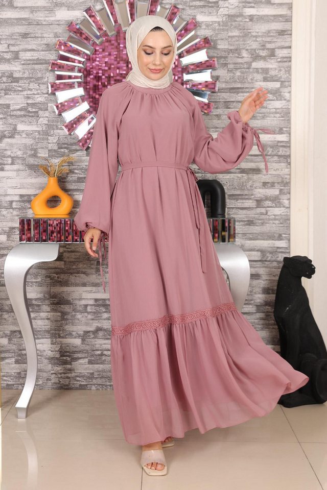 MODAMİHRAM Abendkleid Detailspitze Chiffon Abendkleid von MODAMİHRAM