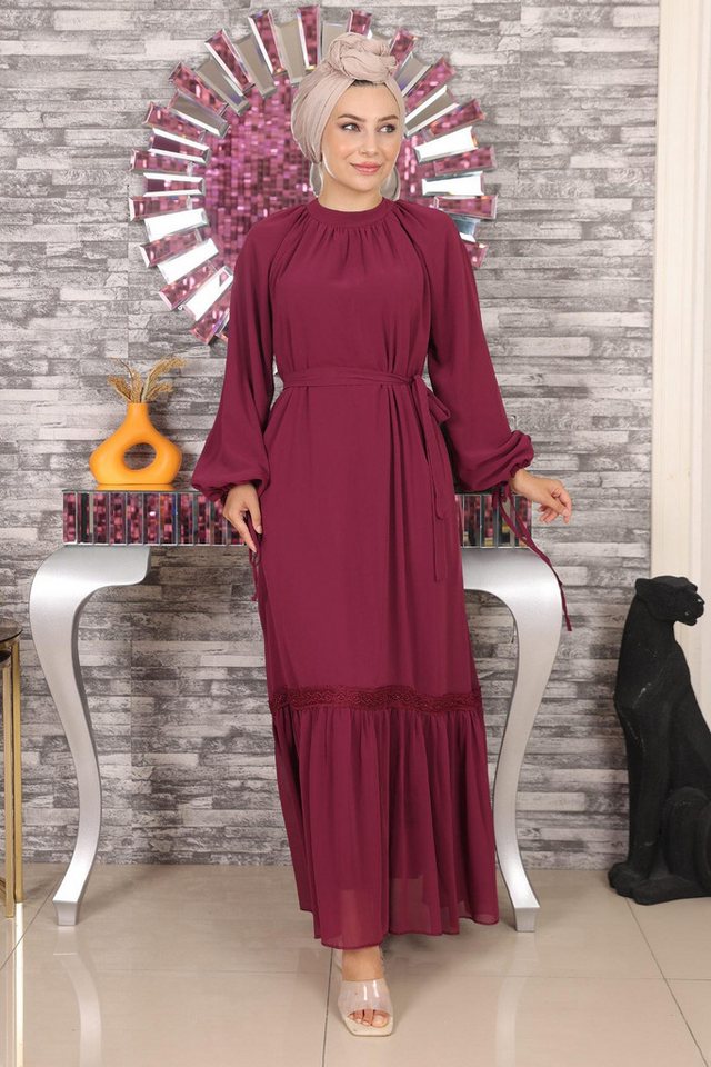 MODAMİHRAM Abendkleid Detailspitze Chiffon Abendkleid von MODAMİHRAM