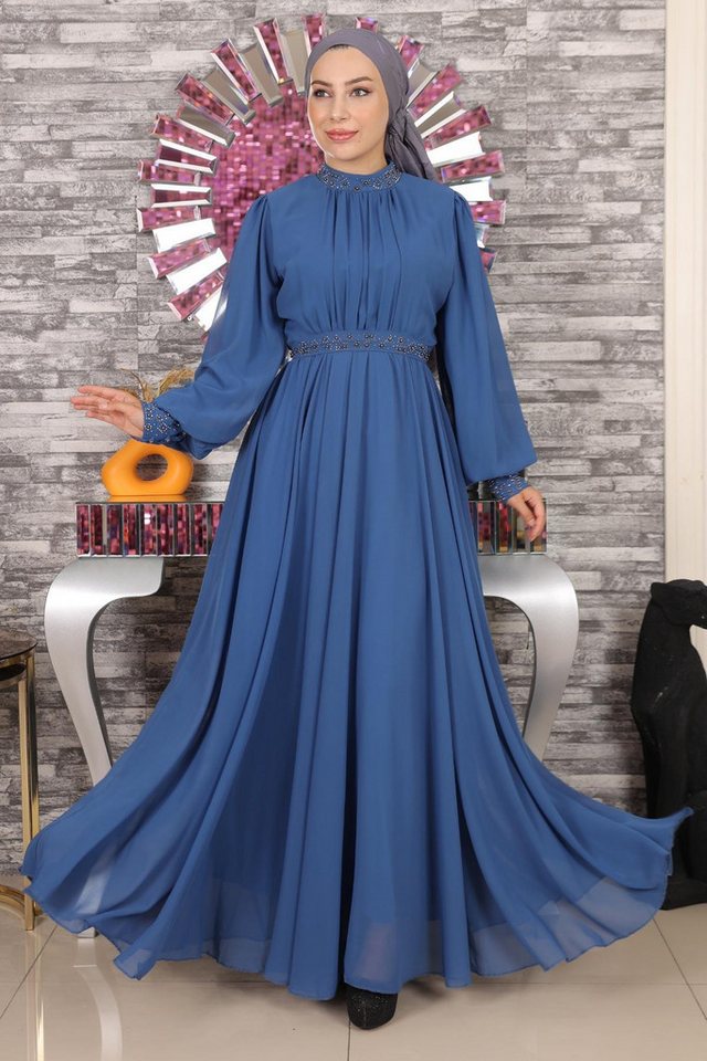 MODAMİHRAM Abendkleid ElbiseStein Detail Chiffon Abendkleid von MODAMİHRAM