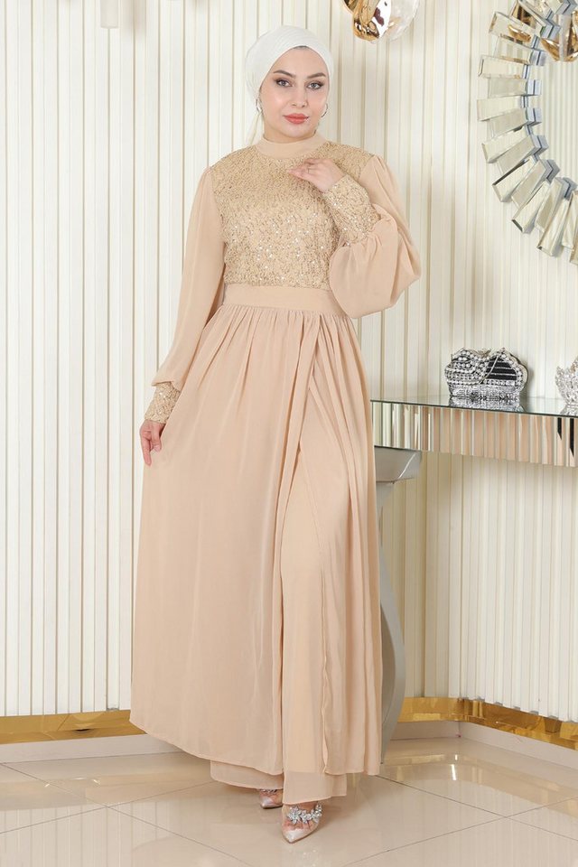 MODAMİHRAM Blusentop Chiffon-Set mit gerüschtem Saum von MODAMİHRAM