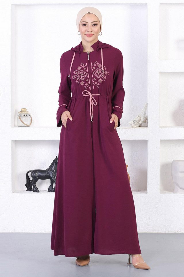 MODAMİHRAM Maxikleid Bestickte Kapuzen-Abaya von MODAMİHRAM
