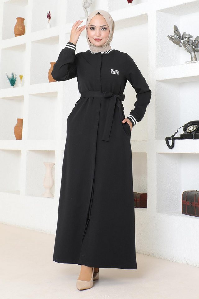 MODAMİHRAM Maxikleid Geknöpfter Ripp-Abaya von MODAMİHRAM