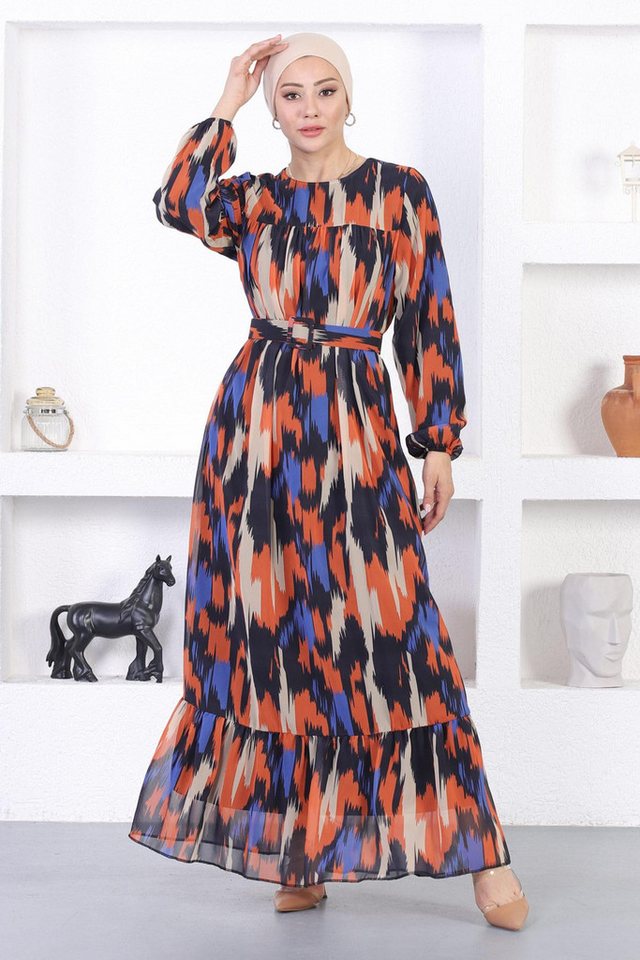 MODAMİHRAM Maxikleid Gemustertes Chiffonkleid von MODAMİHRAM