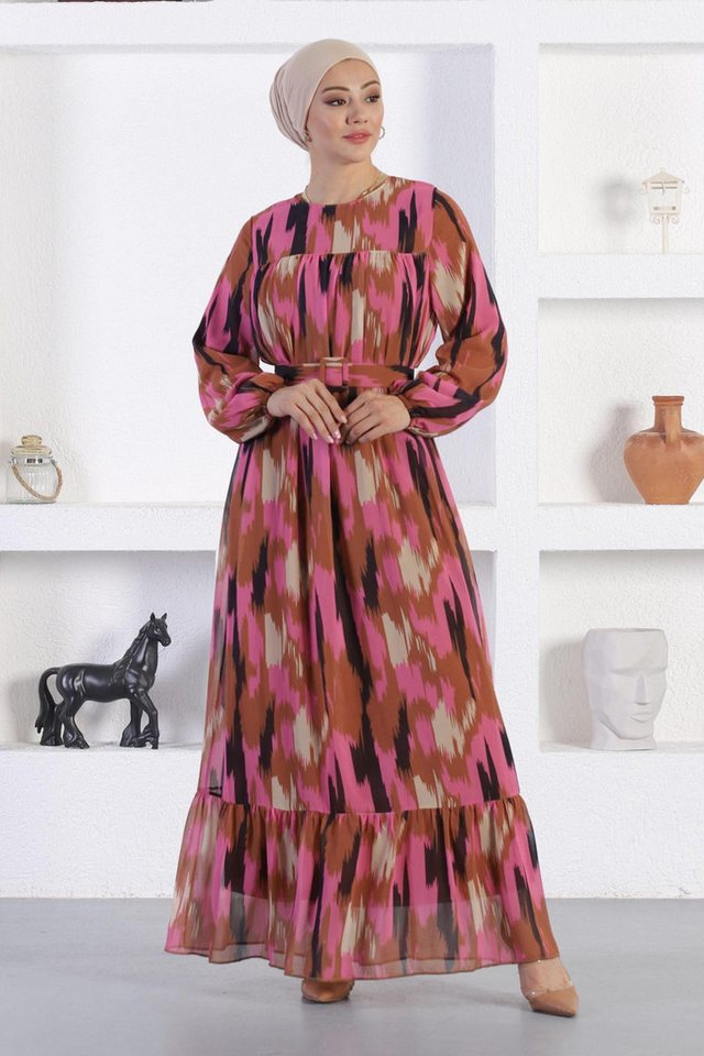 MODAMİHRAM Maxikleid Gemustertes Chiffonkleid von MODAMİHRAM