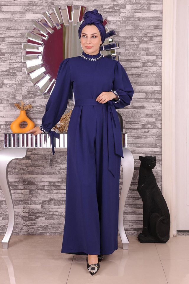 MODAMİHRAM Maxikleid Inci Detailliertes Jumpsuit-Kleid von MODAMİHRAM